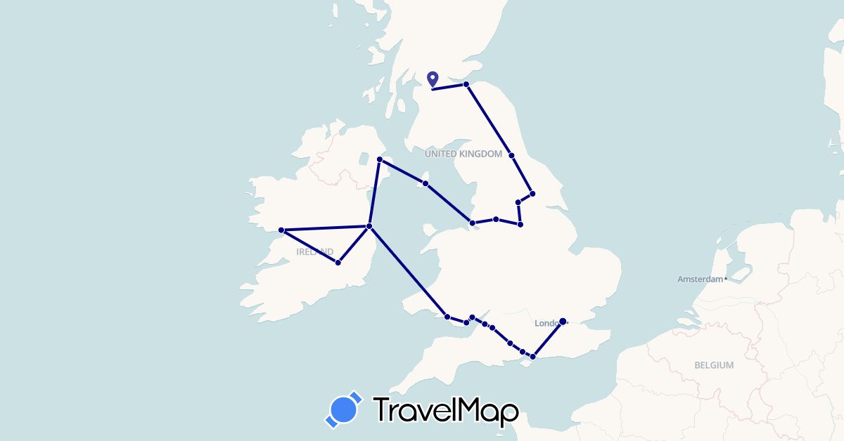 TravelMap itinerary: driving in United Kingdom, Ireland, Isle of Man (Europe)